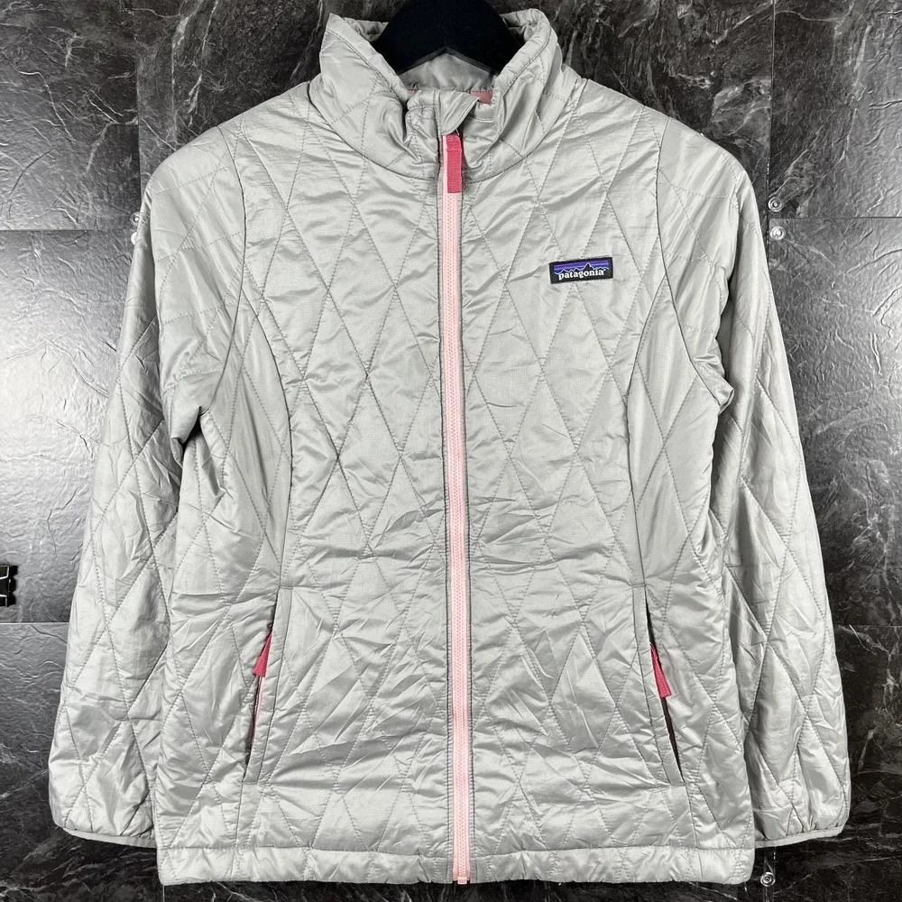 Patagonia Girl's Grey Nano Puff Jacket Large (12)